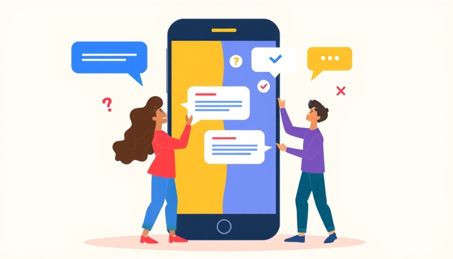 Illustration of diverse characters discussing tax changes using smartphones.