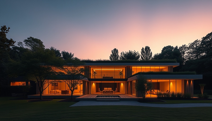 Modern house design under twilight sky, forming an anonymous LLC concept.