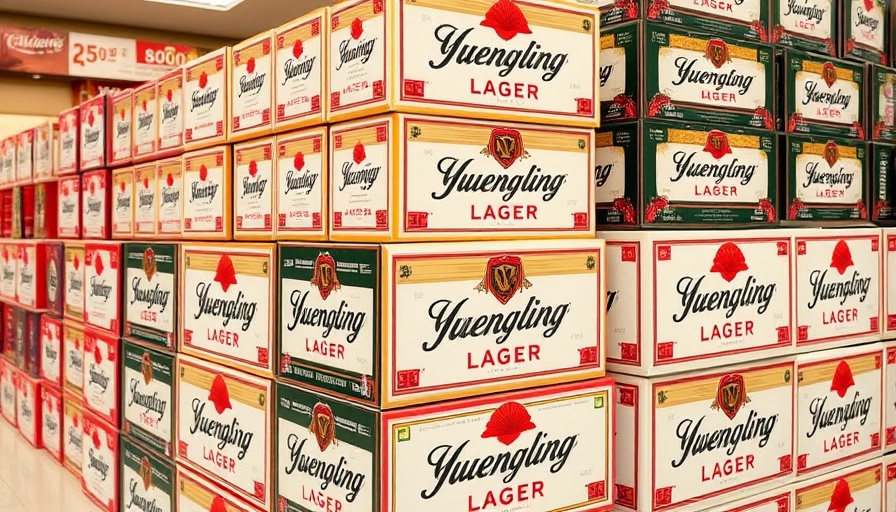 Yuengling beer cases stacked in store in Michigan.