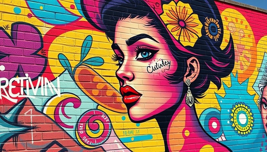 BLKOUT Walls Mural Festival Detroit vibrant woman mural on brick wall.