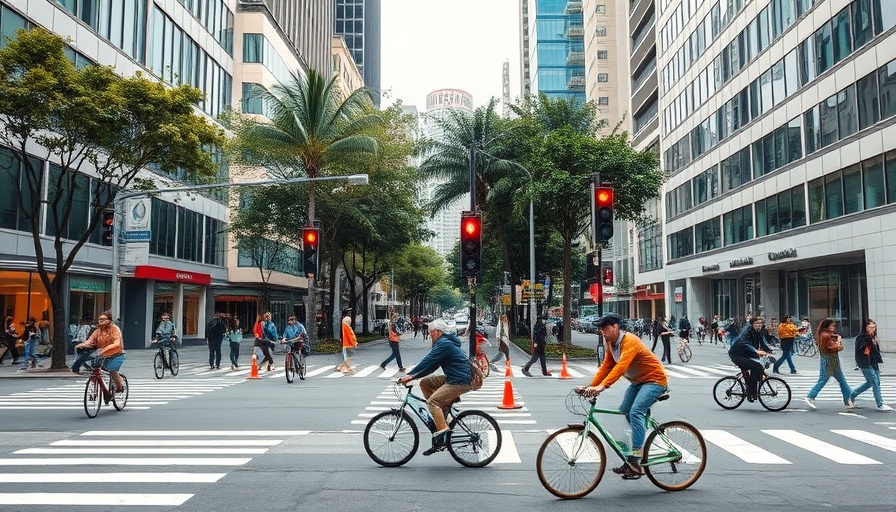 New crosswalk signal installed at busy urban intersection with pedestrians.
