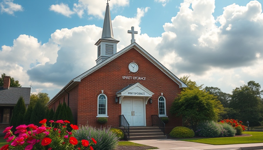 Oakland County faith services: Spirit of Grace church building with steeple.