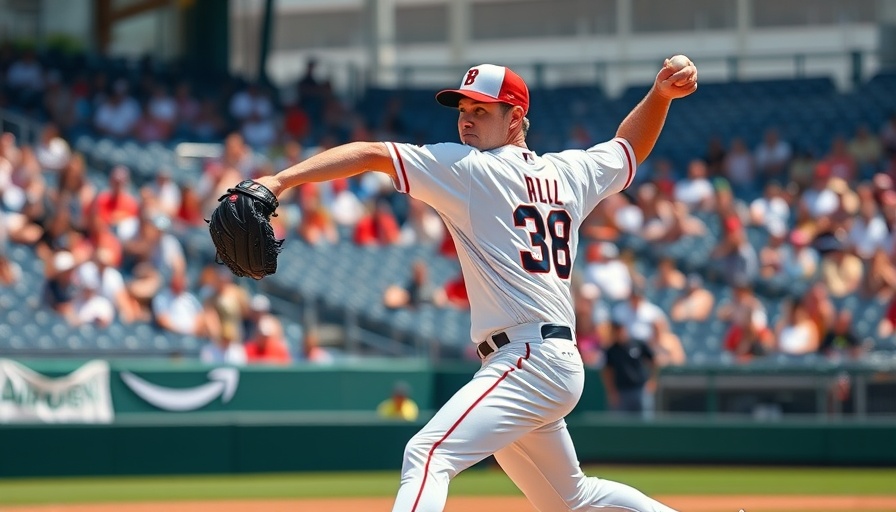 Dynamic baseball pitcher in action at a stadium game.