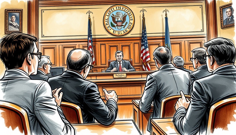Courtroom sketch of Trump assassination attempt trial in session.