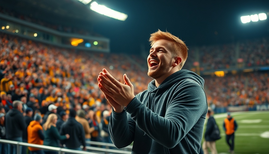 Football player clapping on sidelines during Michigan game.