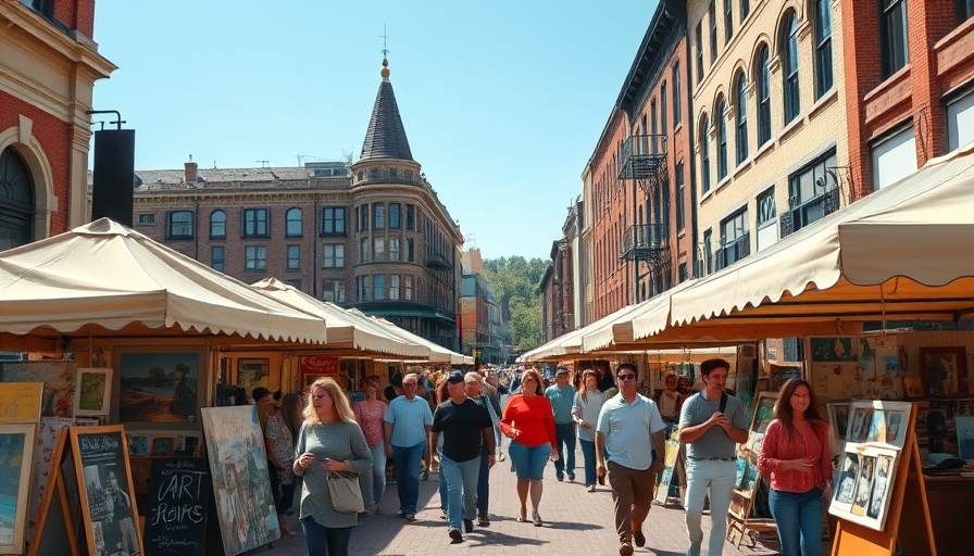 Mount Clemens Fall Art & Craft Show bustling street scene with art stalls.