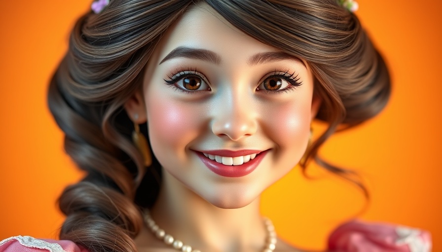 Goofy student ID with princess costume, bright orange background.