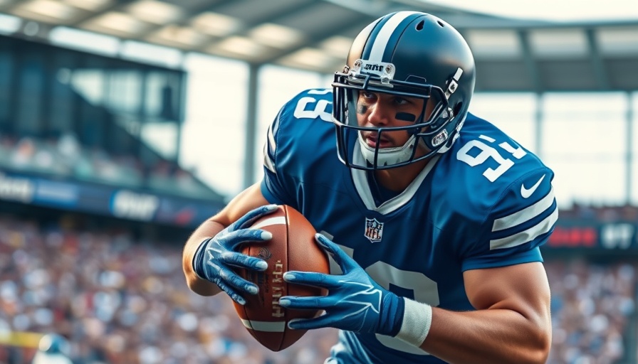 Bryce Underwood growing pains: Focused football player holding a football.