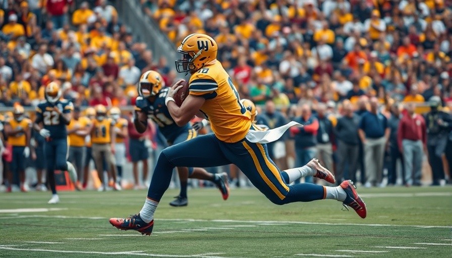 Donaven McCulley Rise in intense football tackle amid dynamic gameplay.