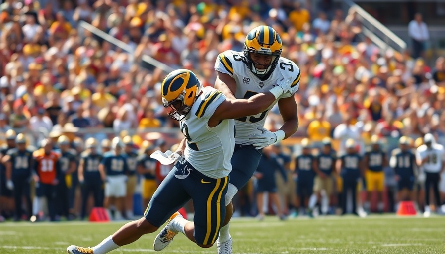 Jaishawn Barham Michigan Football intense tackle action.