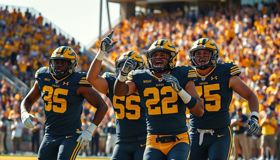 Michigan football team celebrating a touchdown against Central Michigan.