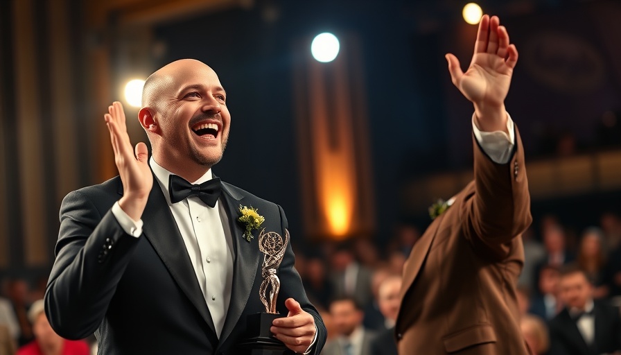 The Studio Emmys record comedy wins celebration moment on stage.