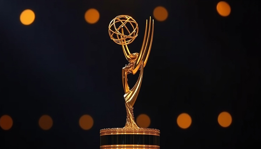 Emmy trophy on stage for 2025 Emmy Awards winners list.