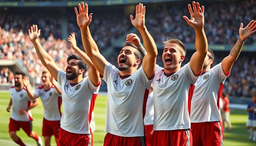 Local sports community engagement celebrated by triumphant football team.