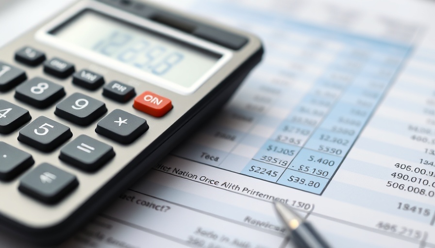 Financial analysis with calculator and spreadsheet representing US tax code progressivity.