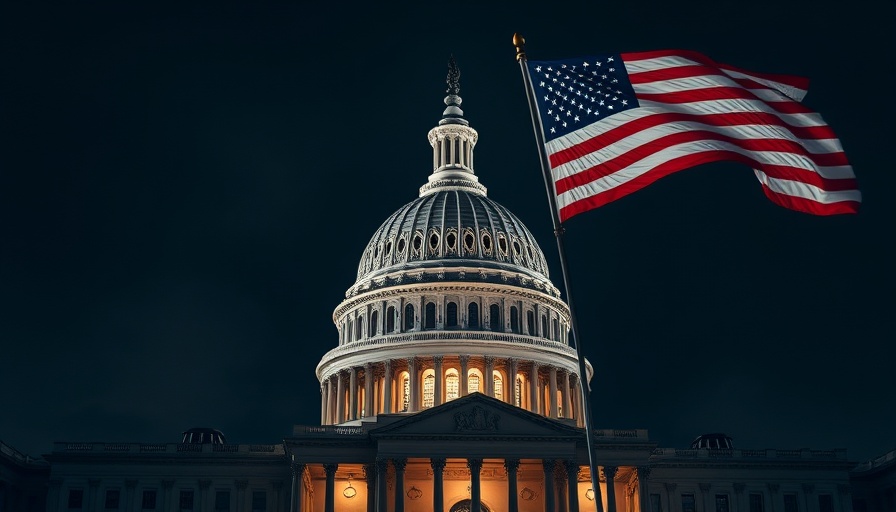 US Capitol dome at night representing US national debt and interest payments.