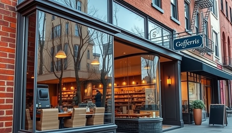 Charming urban storefront in bright daylight, Grand Rapids.