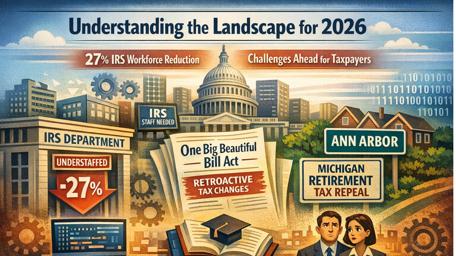 IRS personnel changes table impacting 2026 tax challenges for high-net-worth individuals.