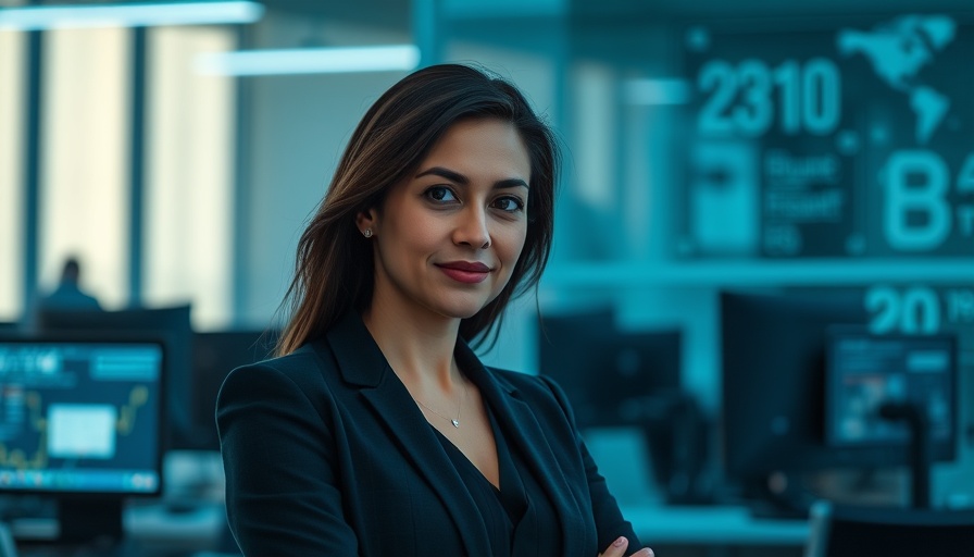 Sales and Marketing Automation for Agencies: Professional woman in digital office environment.