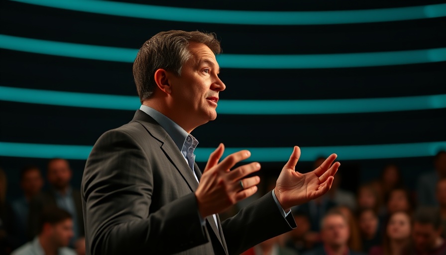 Confident speaker at conference fostering wellness practice growth.