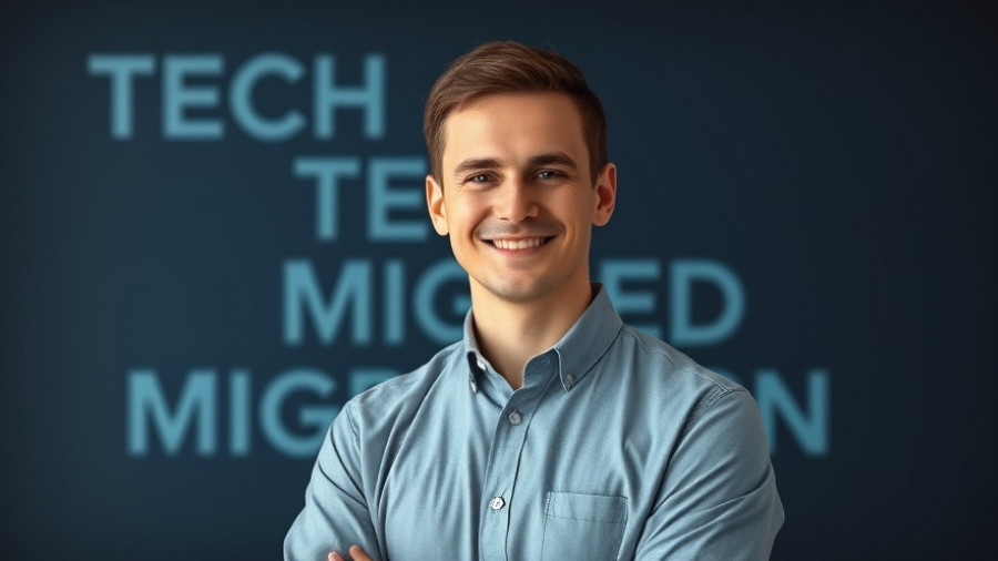 Professional discussing migrating complex tech stacks, modern office setting.