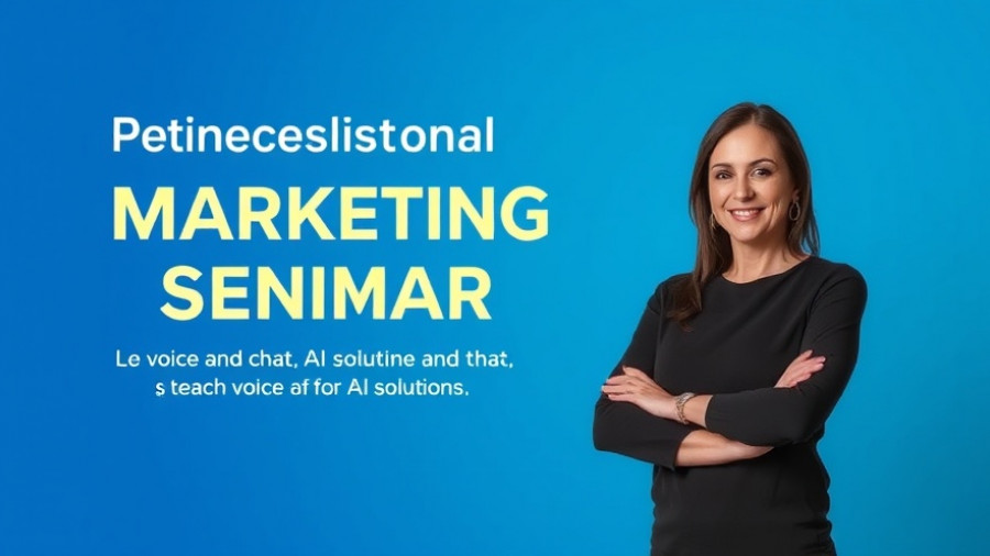 Voice & Chat AI for Growth seminar banner with professional woman.