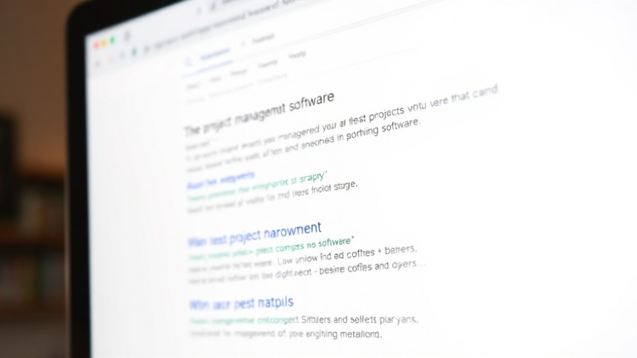 Search result page for best project management software, highlighting tools and insights