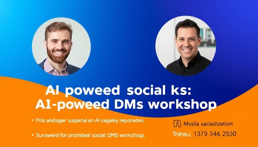 AI-Powered Social DMs workshop advertisement with two speakers.