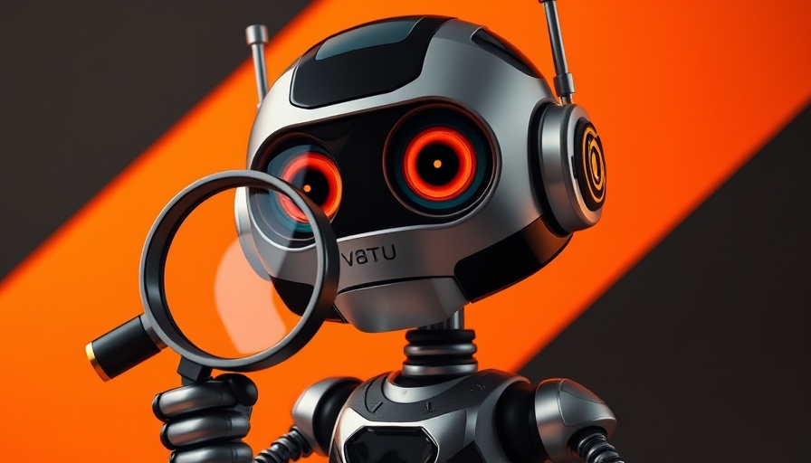 Futuristic robot exploring Generative Engine Optimization (GEO)