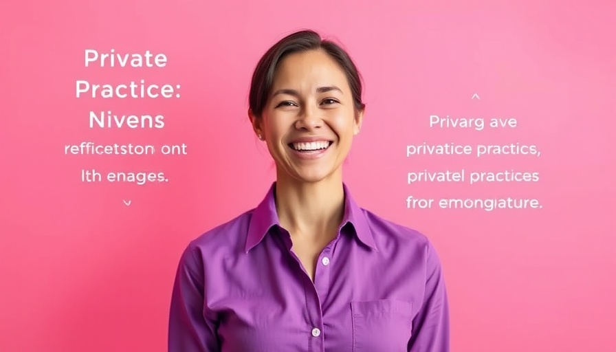Finding Your Niche in Private Practice: Smiling woman with text overlay on pink background