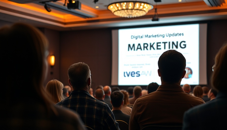 Conference slide on digital marketing trends for wellness practitioners in seminar room