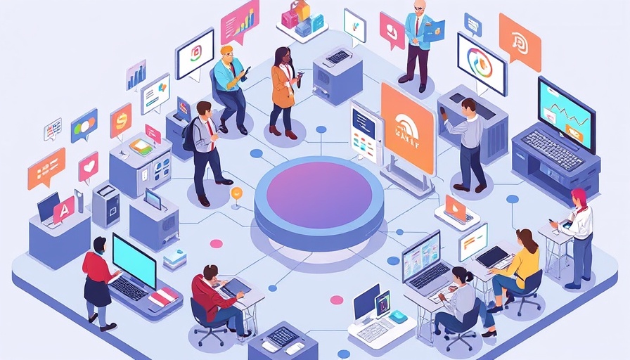 Illustration of Omnichannel Marketing with various digital interactions.