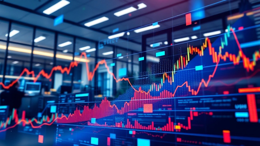 Abstract USA market analysis with dynamic charts and graphs.