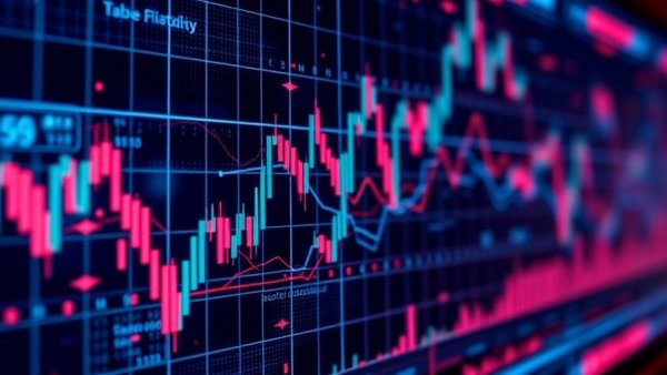 USA market analysis digital graph display on screen