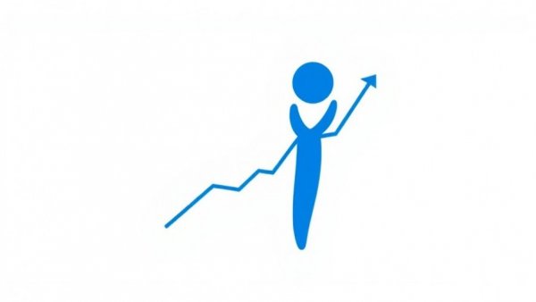 Abstract icon of a figure with graph line symbolizing USA market analysis