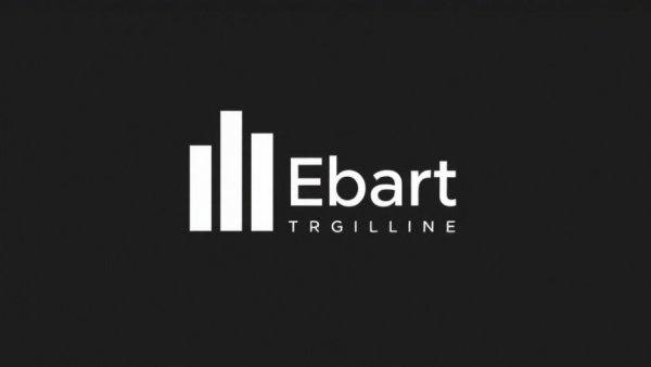 Minimalist dark logo with stylized bar graph