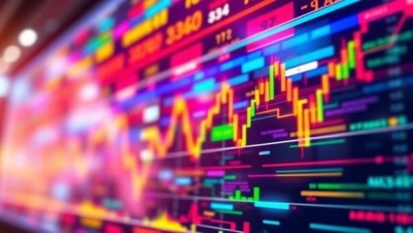 Colorful abstract chart illustrating USA market analysis trends.