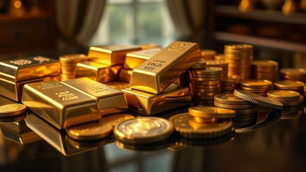 Gold and silver bars and coins for USA market analysis.