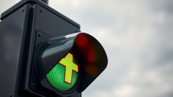 Green traffic light with arrow symbol against cloudy sky, iShares Russell Top 200 ETF performance comparison.