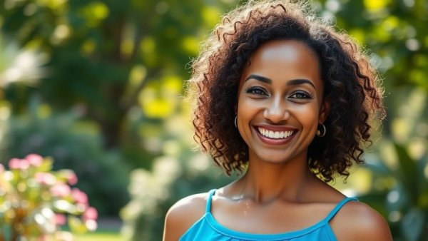 Joy Spence Forbes 50 Over 50, smiling woman outdoors in blue top.