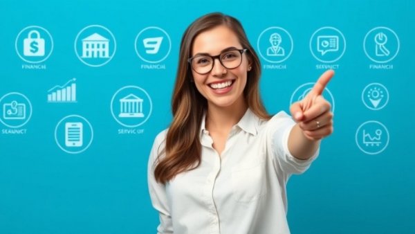 Woman promoting easy money transfers service