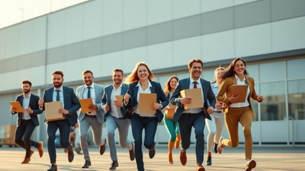 Energetic business professionals showcasing speed and competitive edge for small businesses.