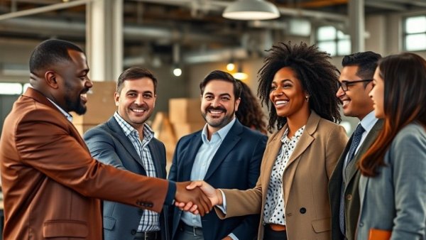 Professional handshake symbolizing cross-industry integration in business.