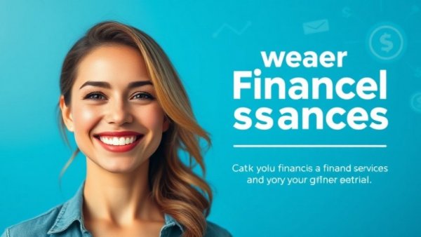 Vibrant banner with a smiling woman promoting money transfers