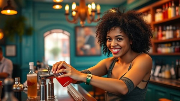 Woman pours drink at Cinco de Mayo celebration in Jamaica.