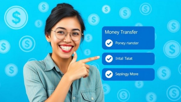 Antigua electoral system integrity: Cheerful woman with money transfer options