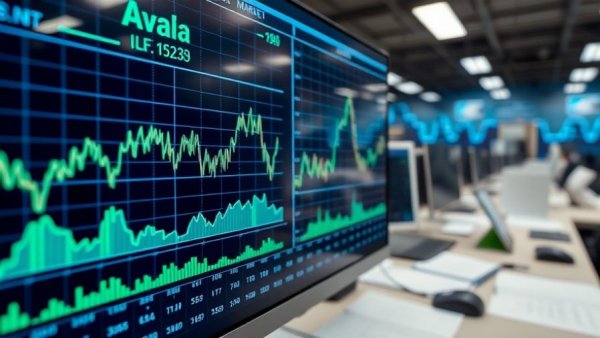 Charts and graphs for USA market analysis on digital screen.