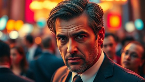 Stylized portrait of a man with intense expression, ASML stock valuation analysis.