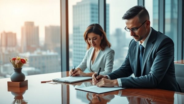 Couple signing legal papers, questions to ask before divorce