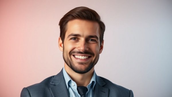 Confident businessman for USA market analysis concept